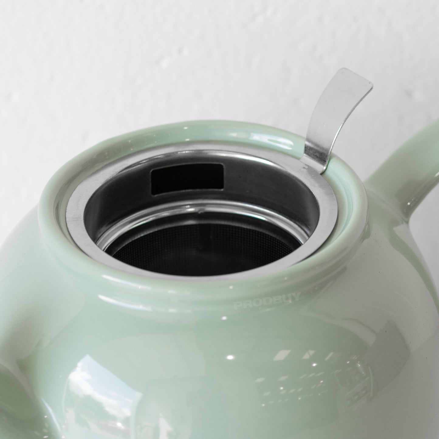 Pastel Green 1 Litre Ceramic Teapot & Infuser Basket