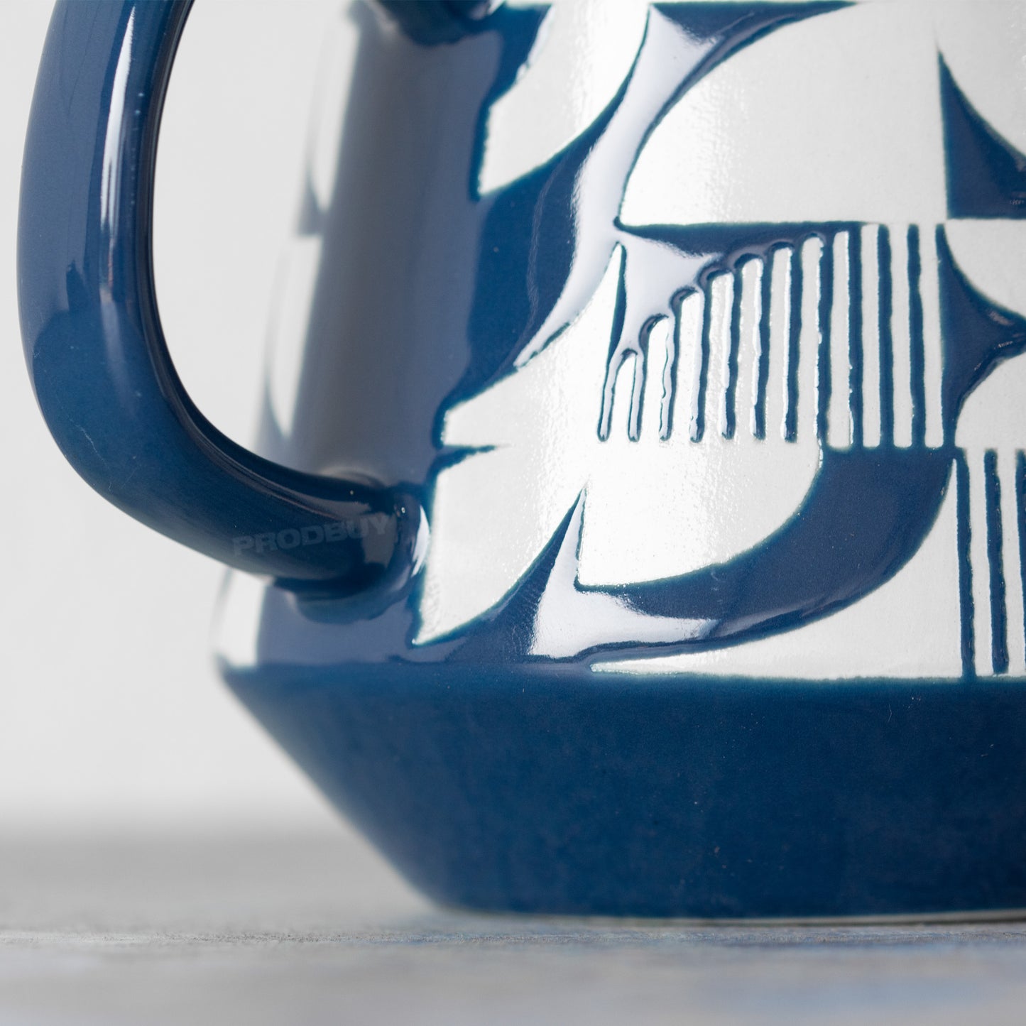 Set of 2 Navy Blue & White Bauhaus Scandi Mugs