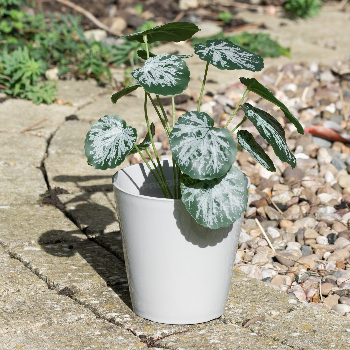 Set of 3 Small Grey Plastic Plant Pot Covers 14cm