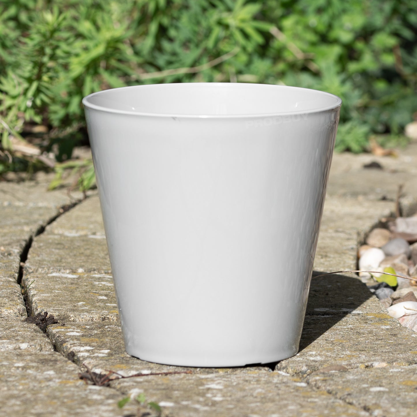 Set of 3 Small Grey Plastic Plant Pot Covers 14cm