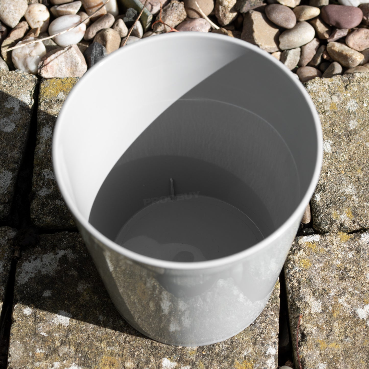 Set of 3 Small Grey Plastic Plant Pot Covers 14cm