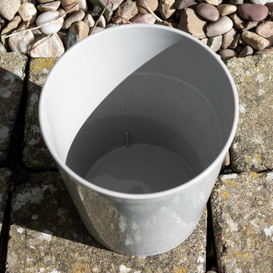 Set of 3 Small Grey Plastic Plant Pot Covers 14cm