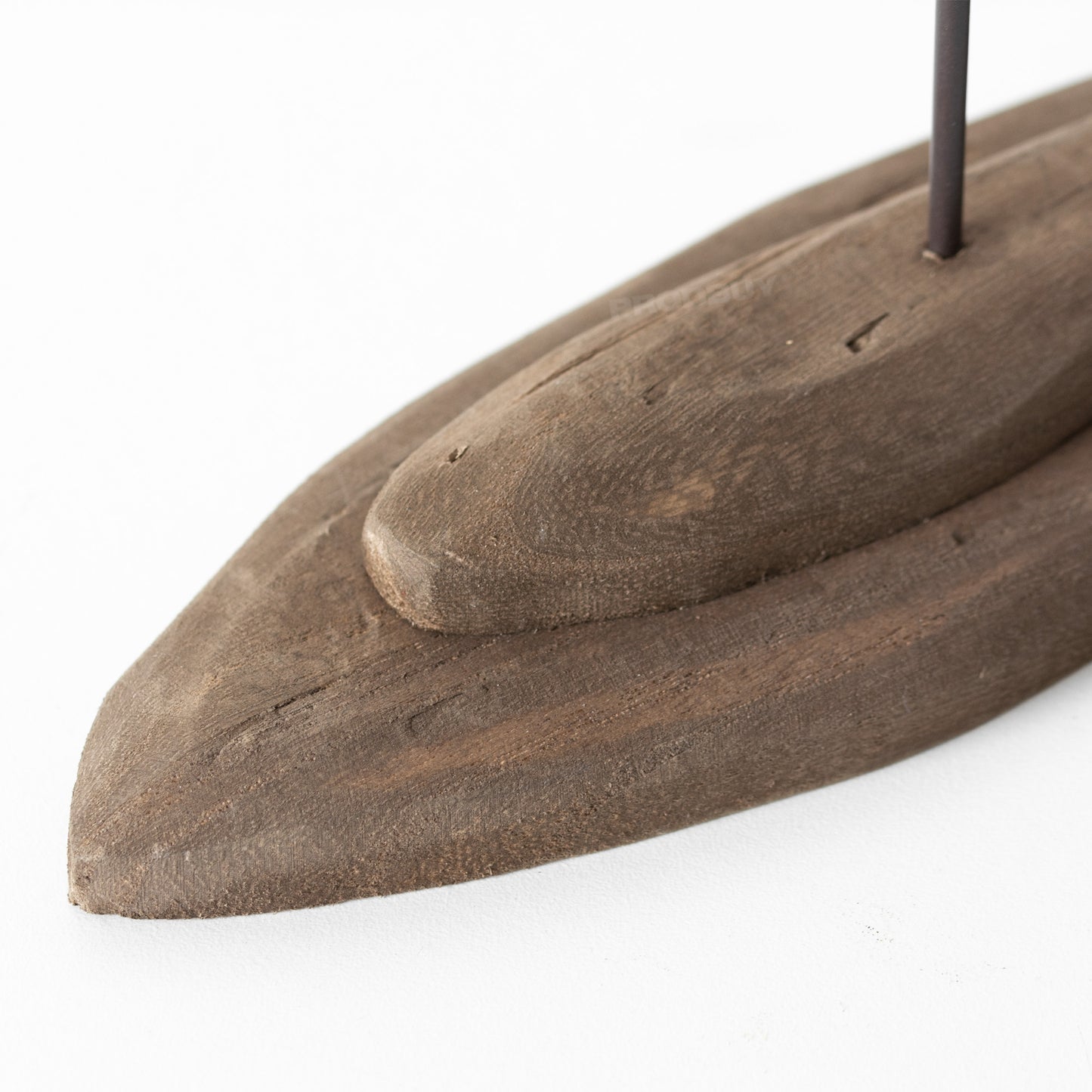 Wooden Brown & White Seagull on Plinth Ornament