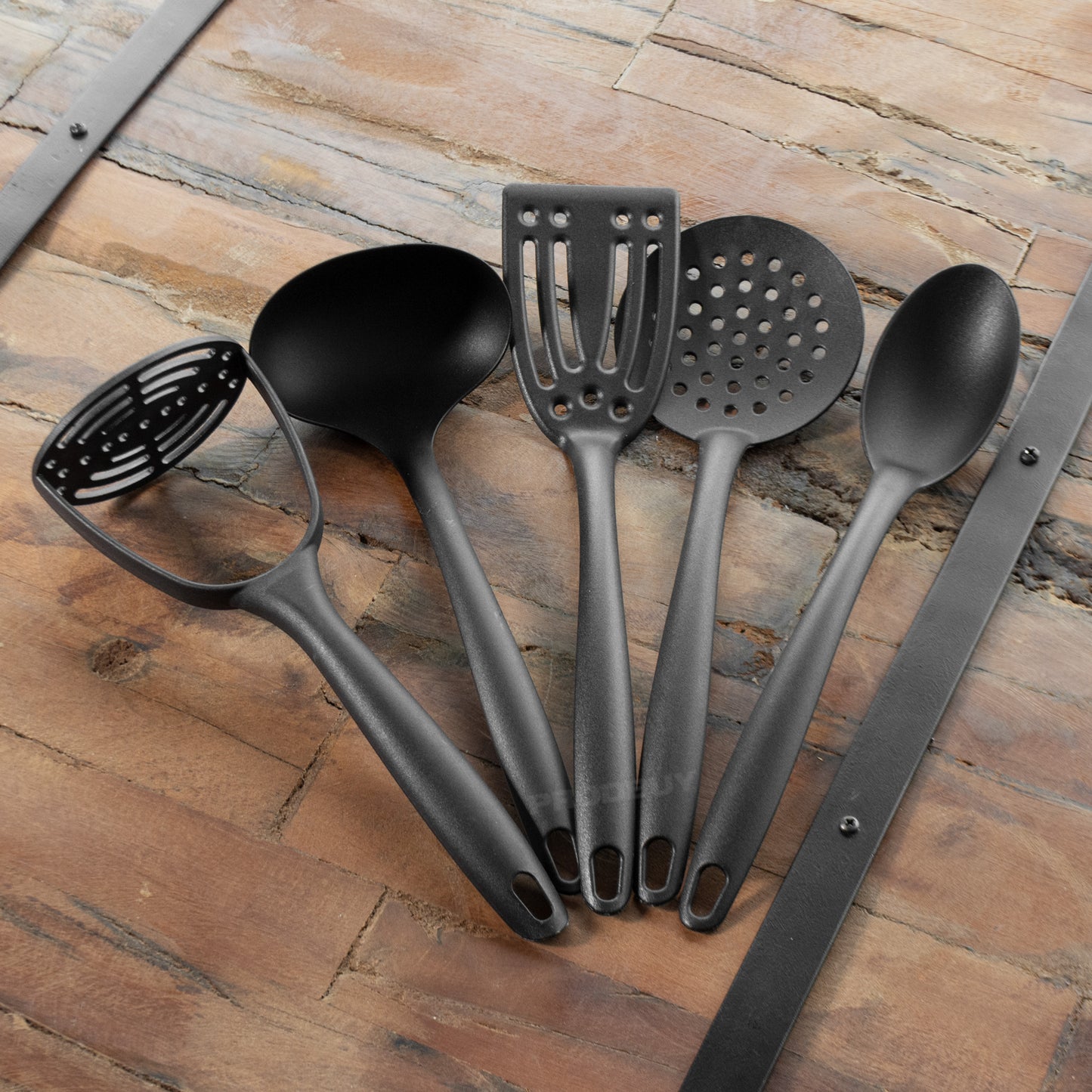 Black 5 Piece Kitchen Utensils Set