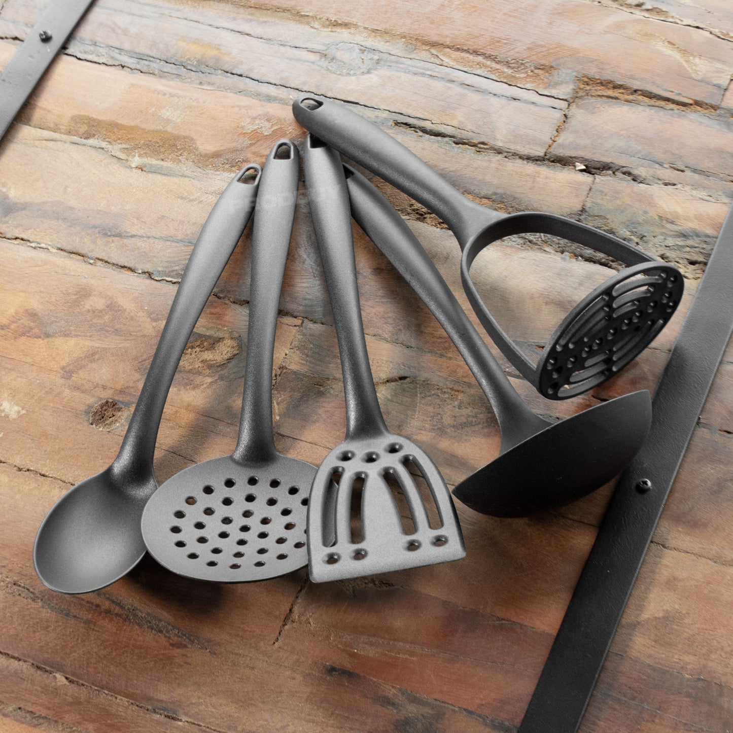 Black 5 Piece Kitchen Utensils Set