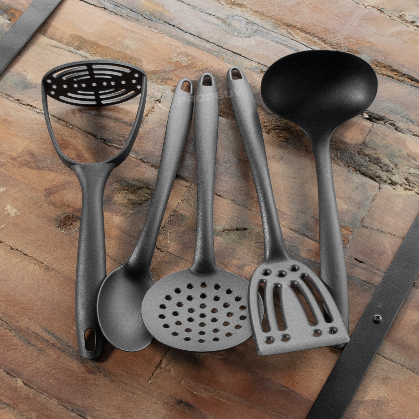 Black 5 Piece Kitchen Utensils Set