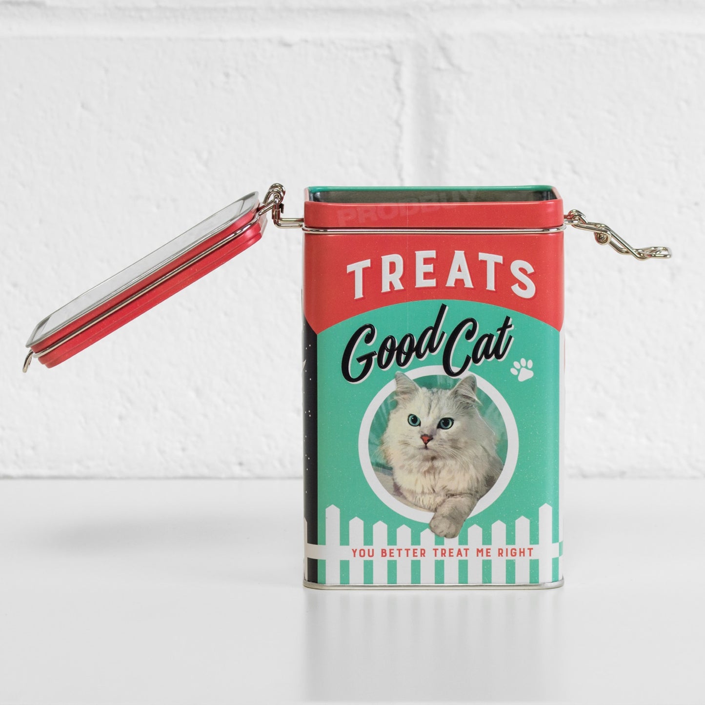 Good Cat Treats Clip Top 1.3 Litre Storage Tin