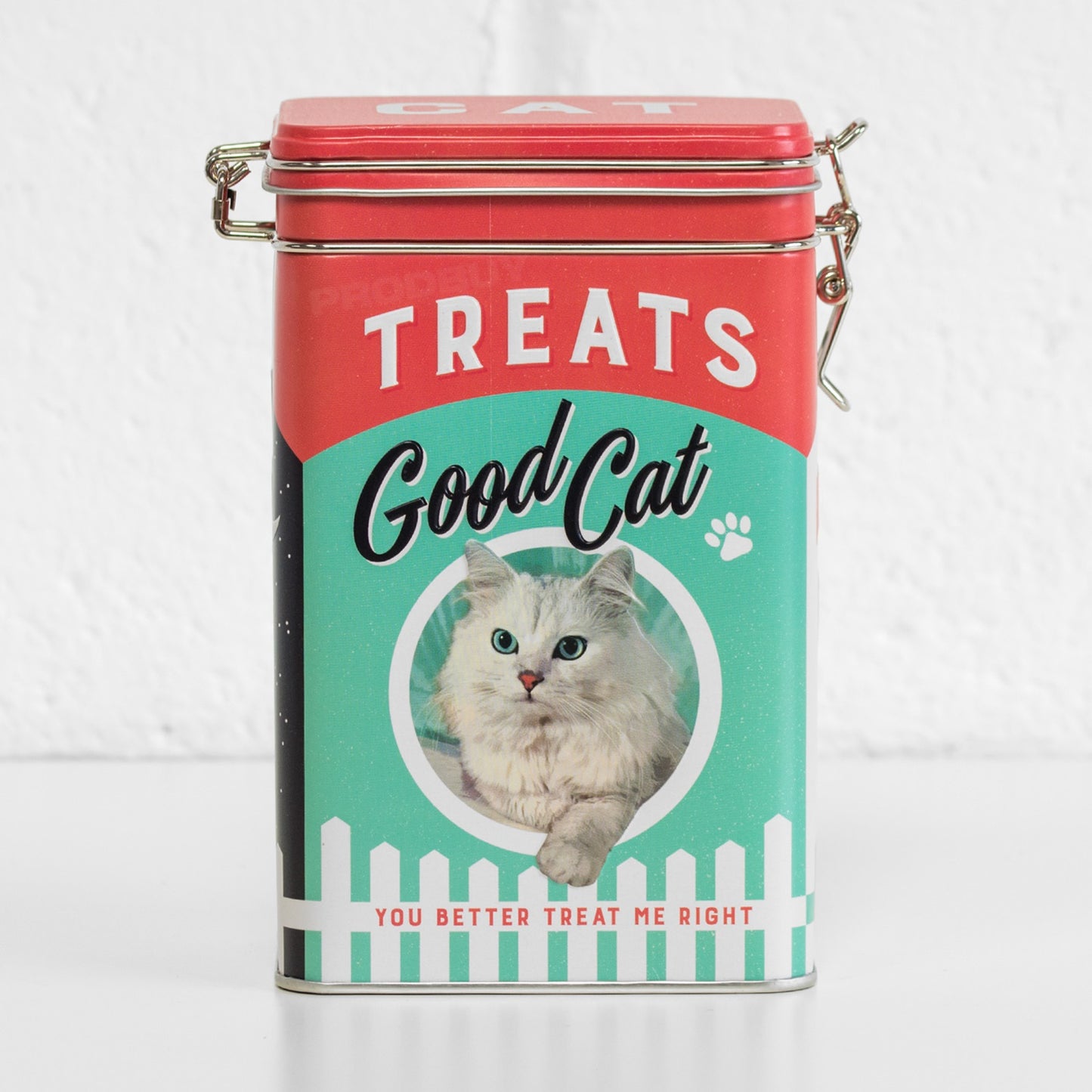 Good Cat Treats Clip Top 1.3 Litre Storage Tin