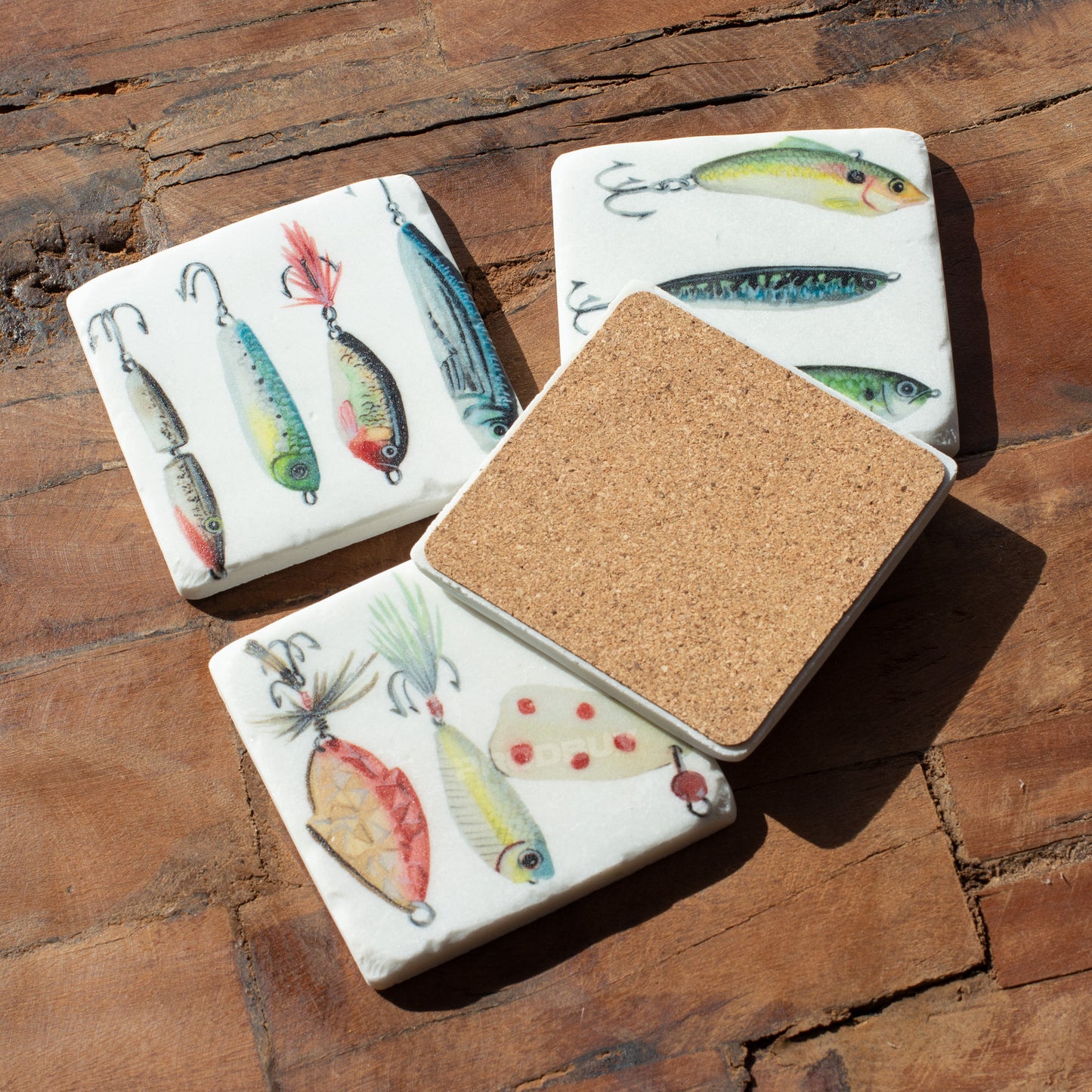 Pack of 4 Fly Fishing Thick Resin Coasters