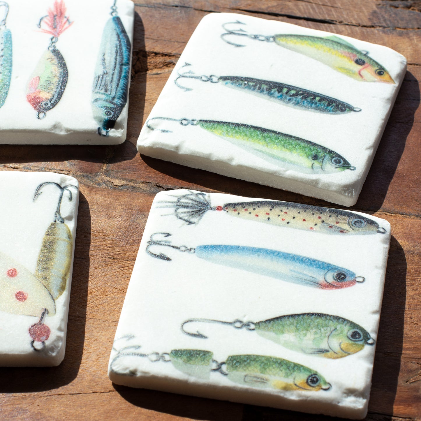 Pack of 4 Fly Fishing Thick Resin Coasters