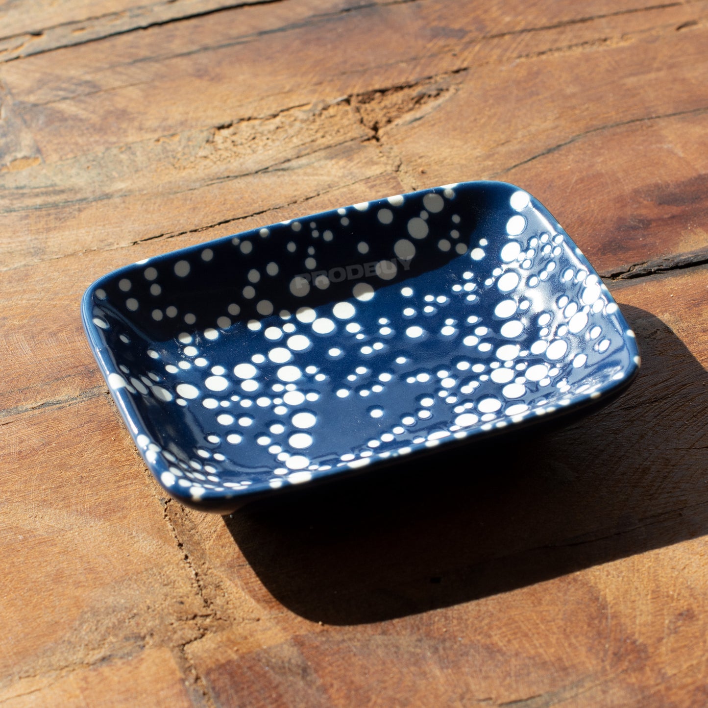 Dark Blue Dotty Small Tea Bag Tidy Spoon Rest