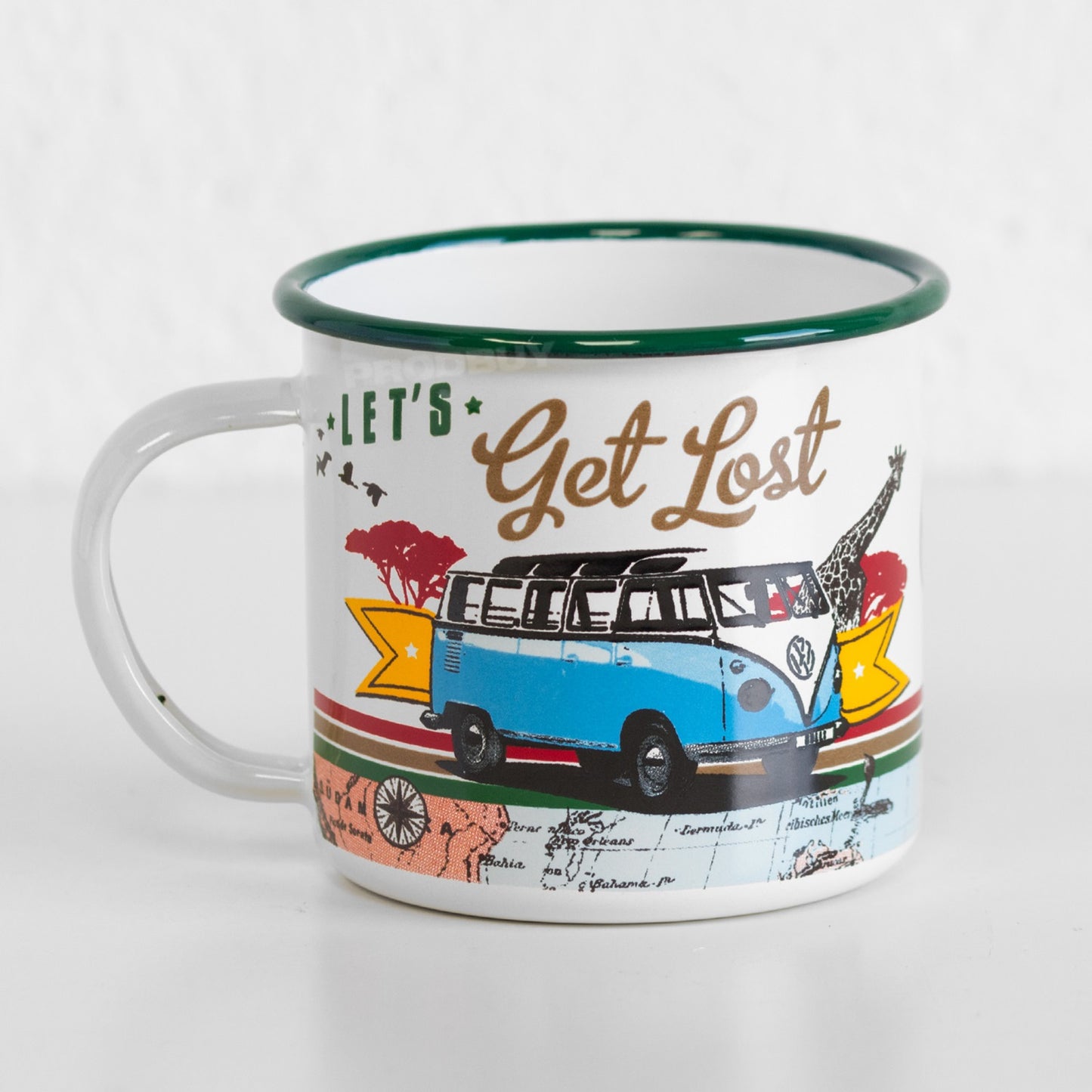'Let's Get Lost' Enamel Coffee Mug