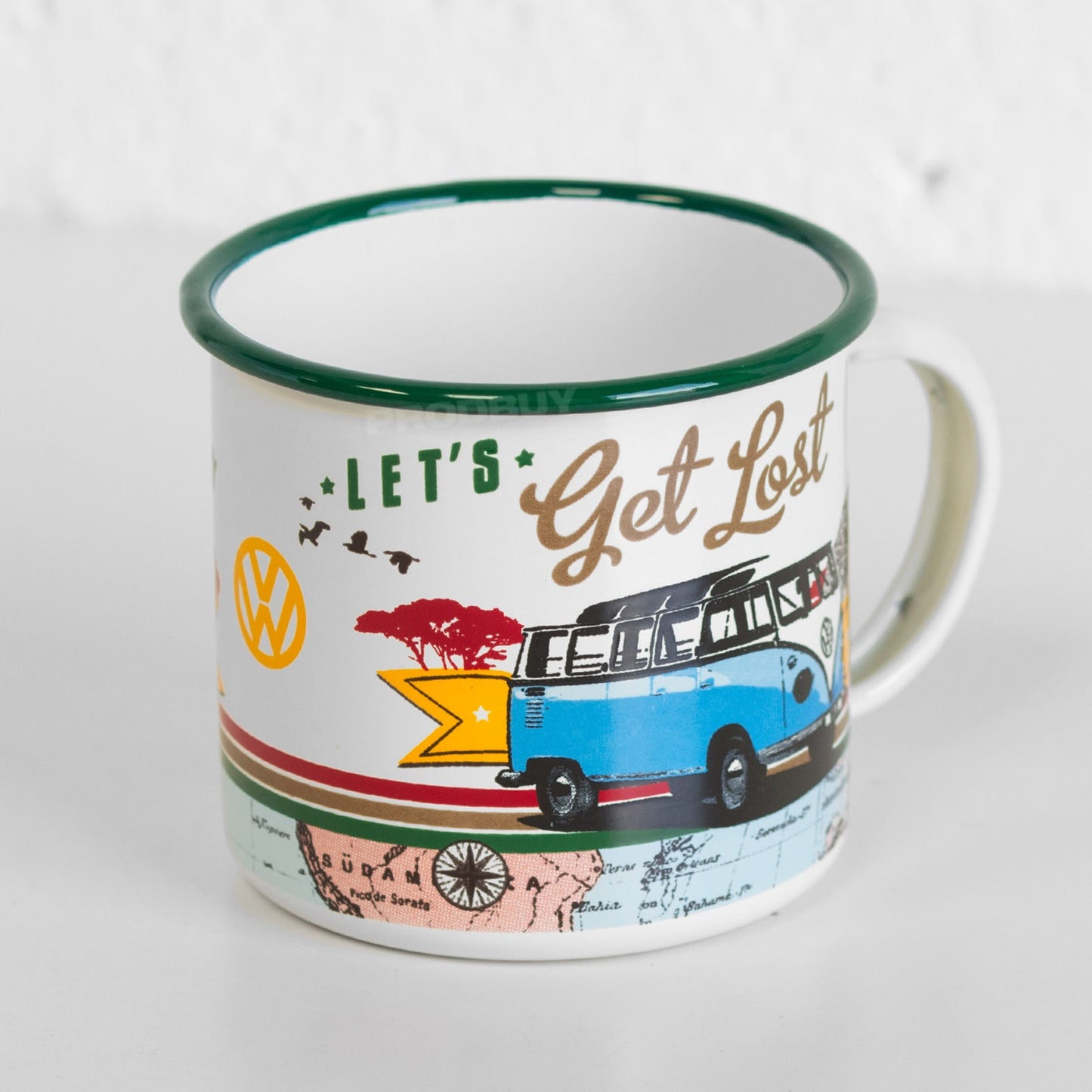 'Let's Get Lost' Enamel Coffee Mug