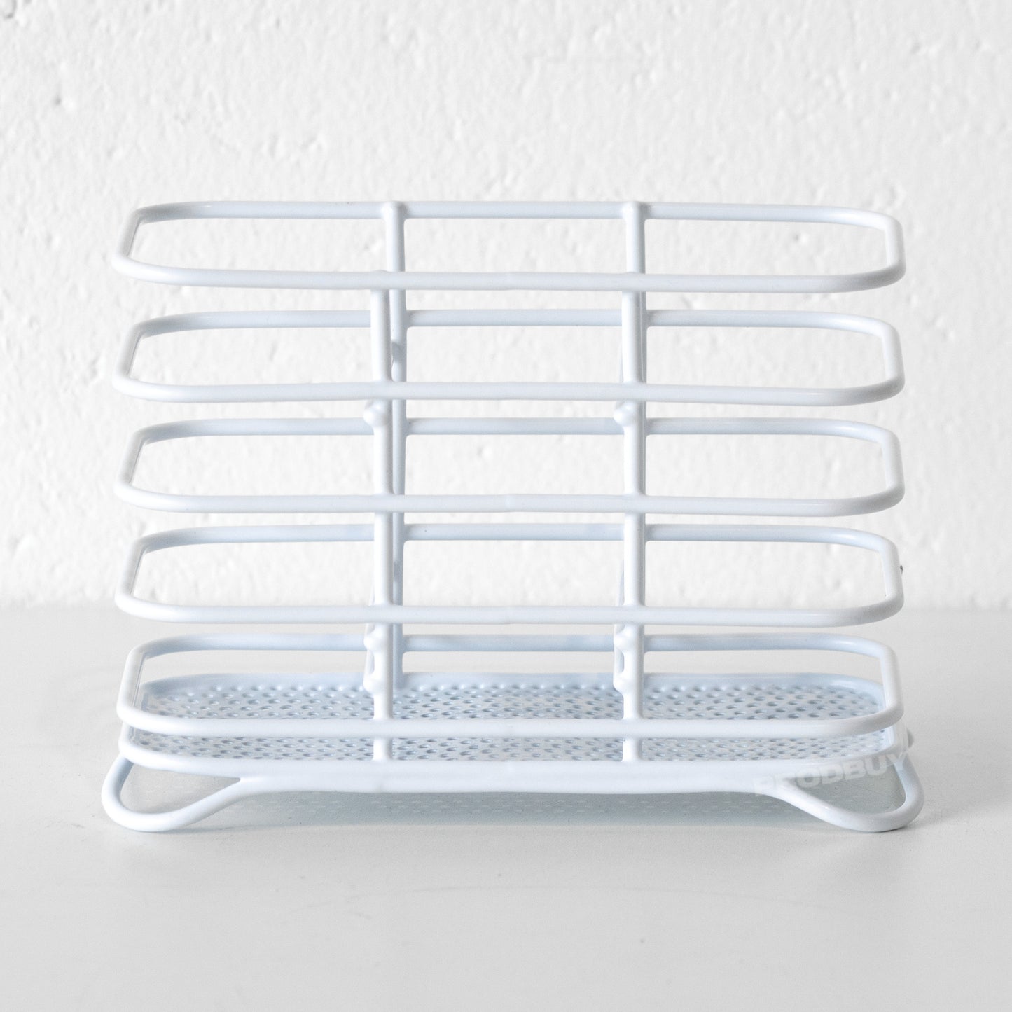 White Metal Wire Cutlery Storage Holder Sink Tidy