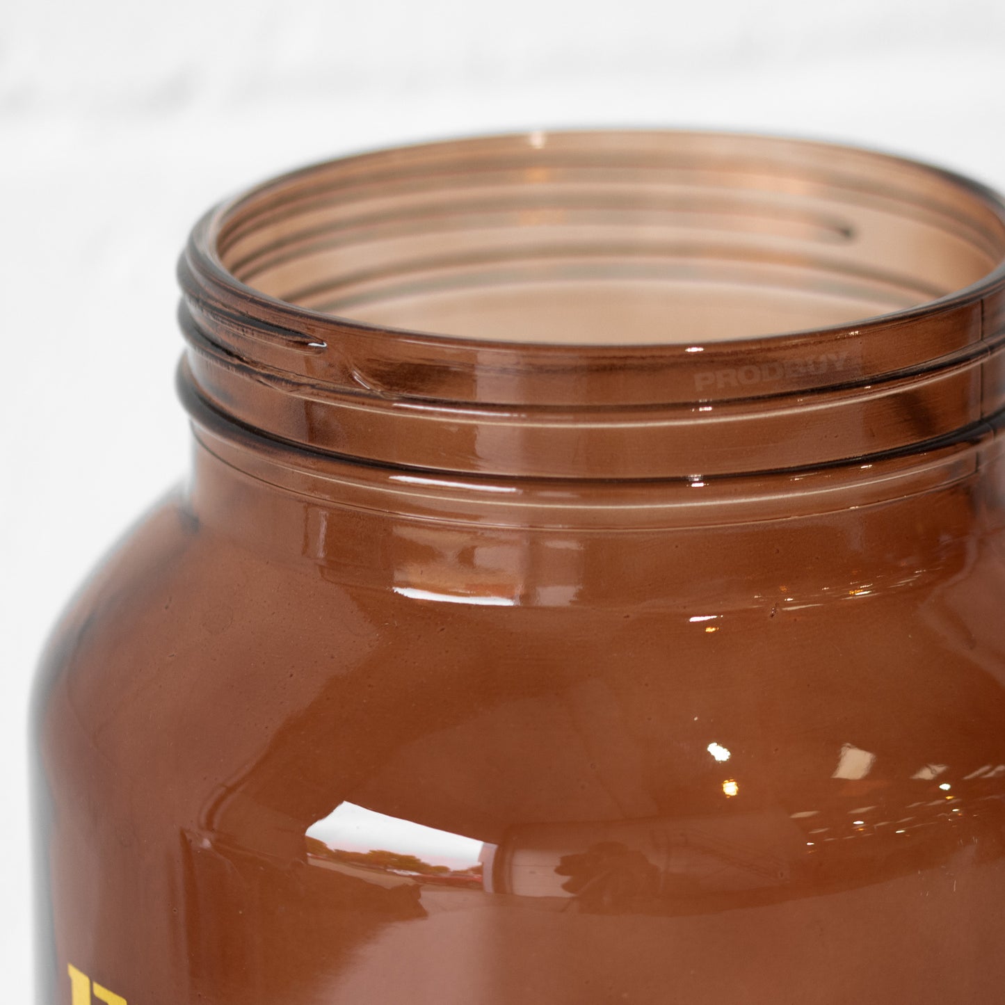 Amber Glass 'Flour' Storage Jar with Black Lid