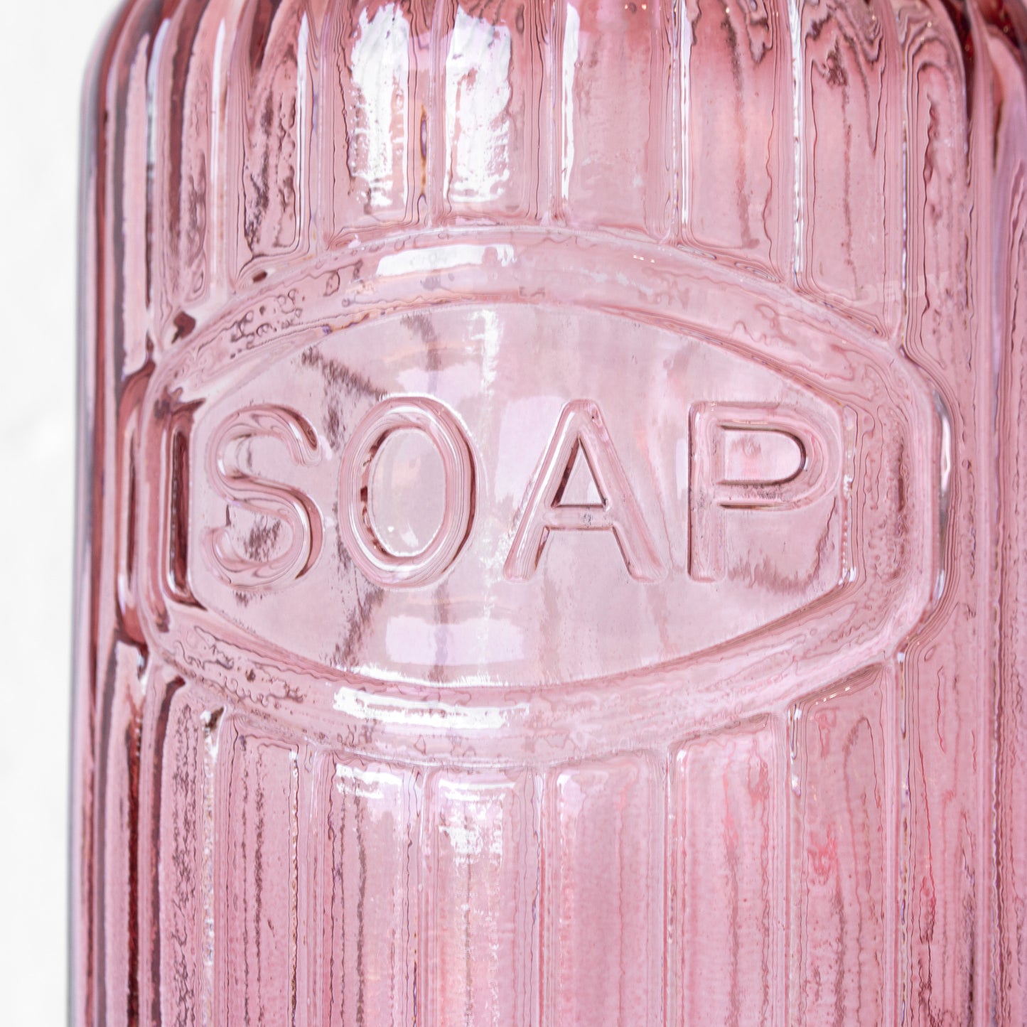 Set of 2 Pink Glass Lotion Dispensers 500ml