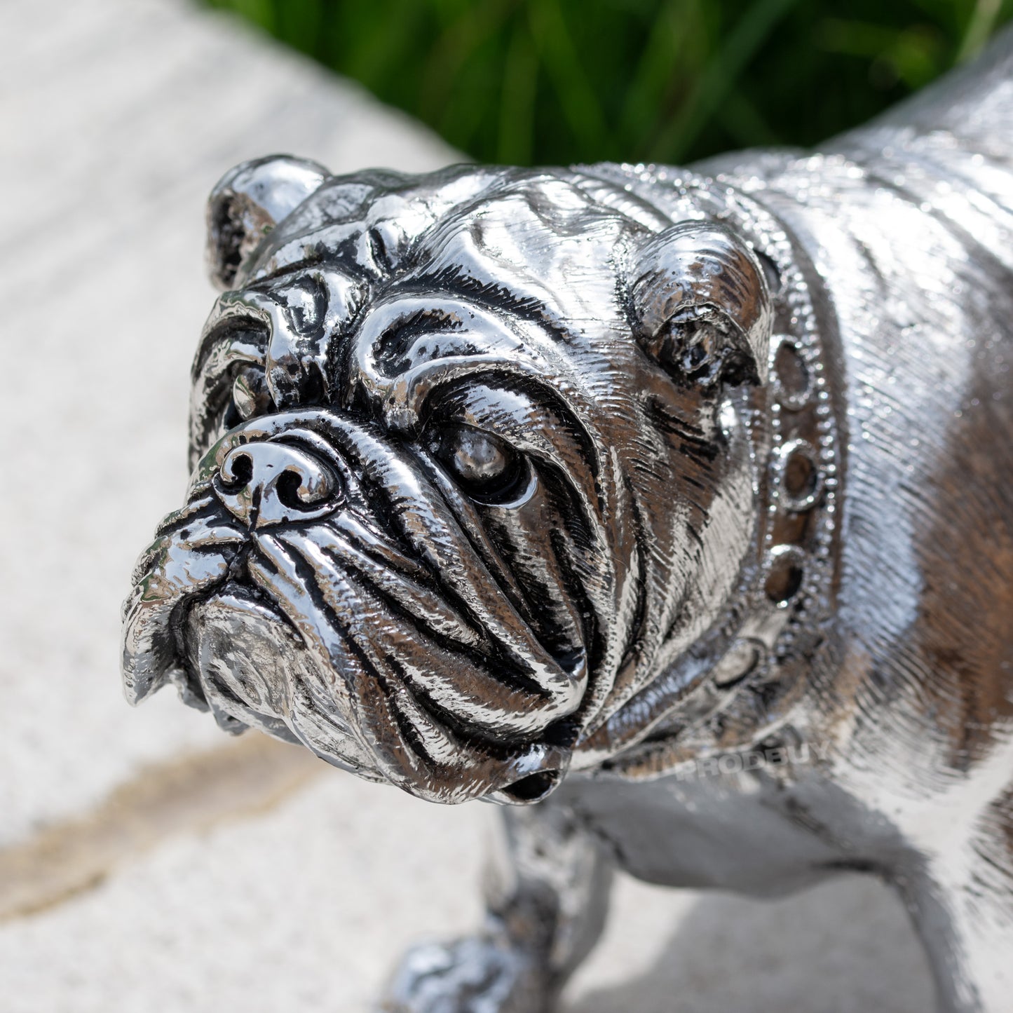 Silver Resin British Bulldog Ornament