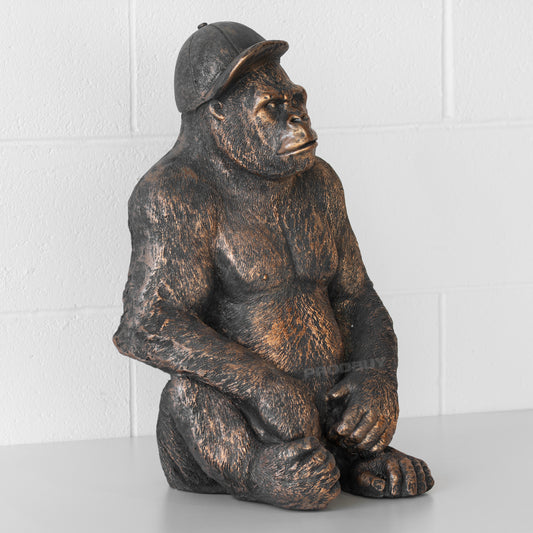 Large Resin Gorilla with Baseball Cap Ornament