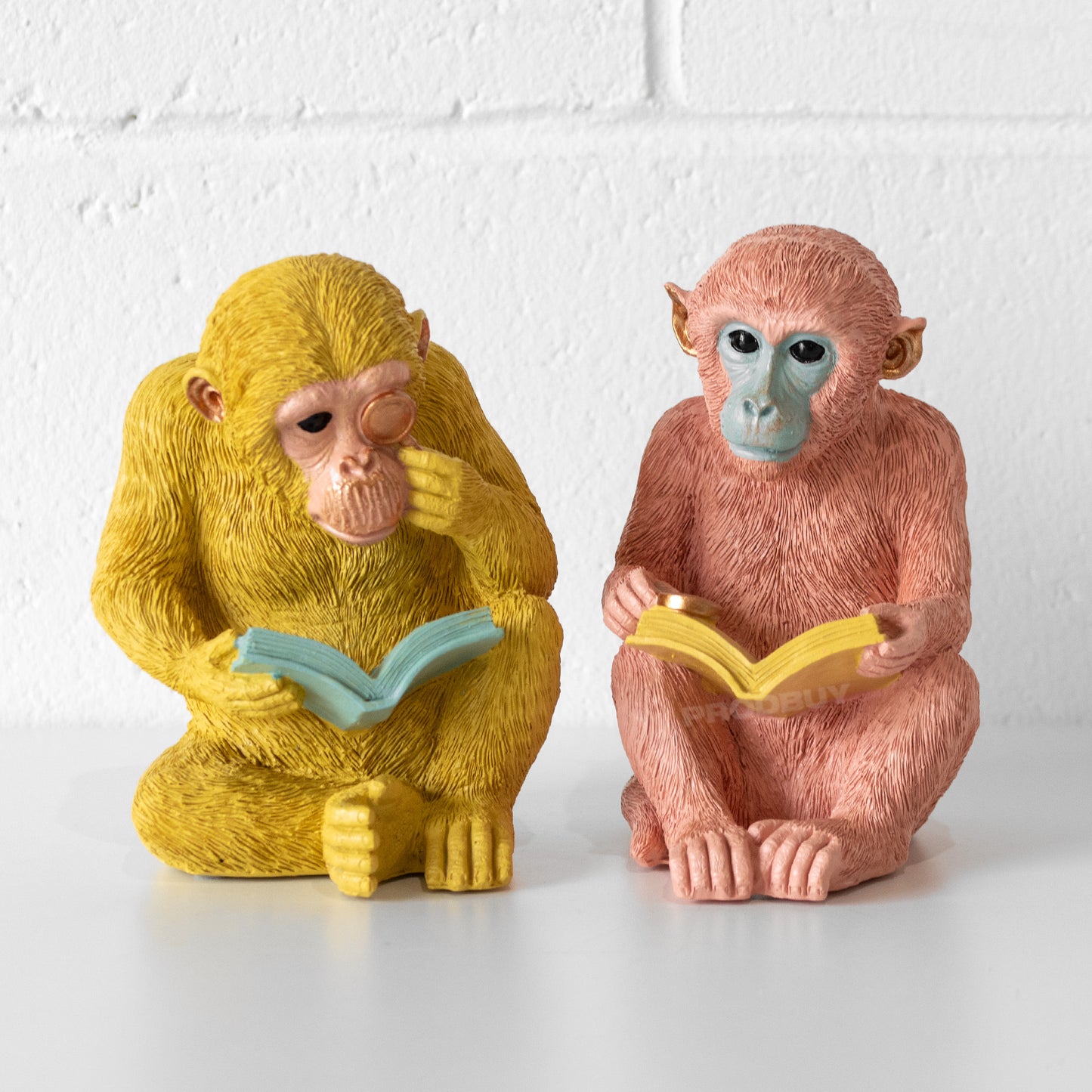 Researching Monkeys Bookends Pair of Shelving Book Ends