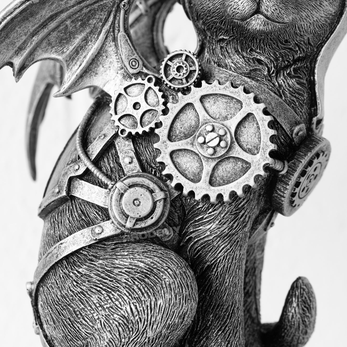 Silver Steampunk Cat Decorative Ornament