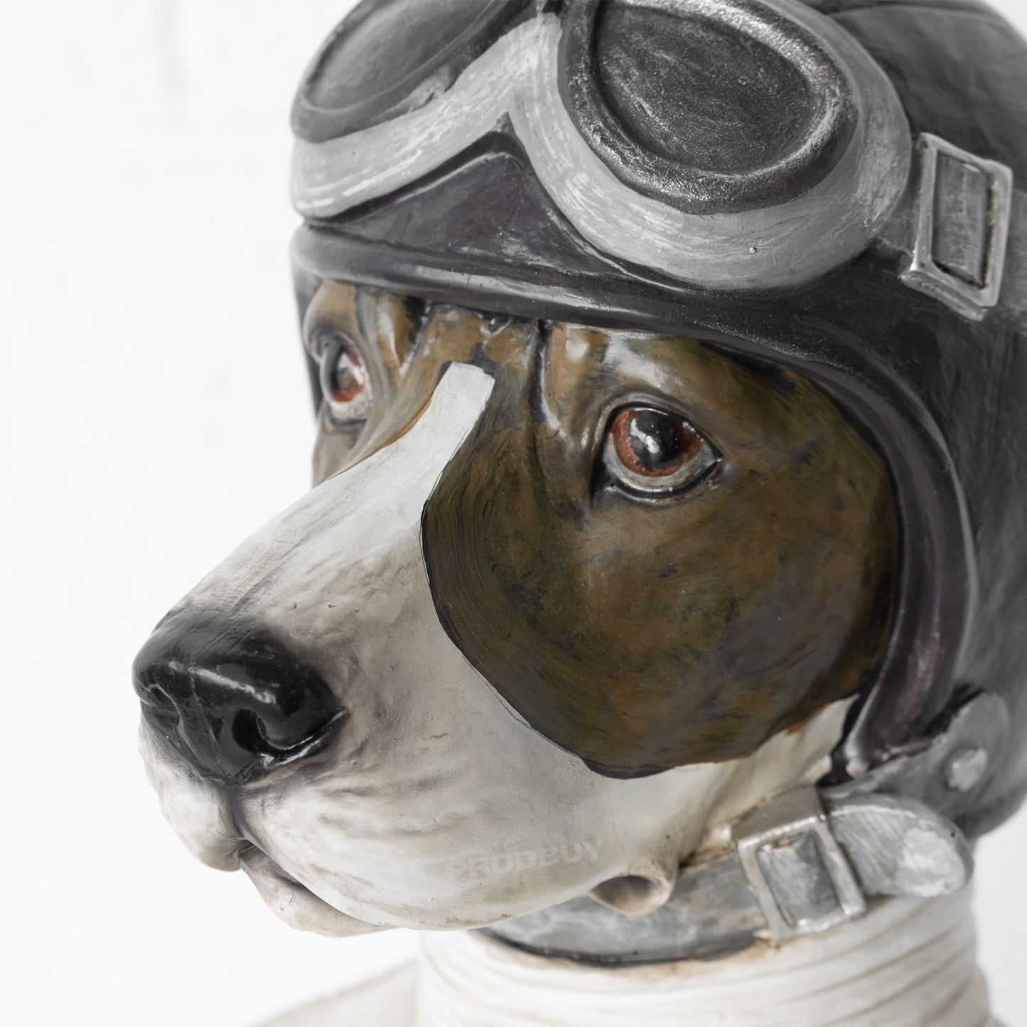 Large Racing Driver Dog Head Bust Sculpture
