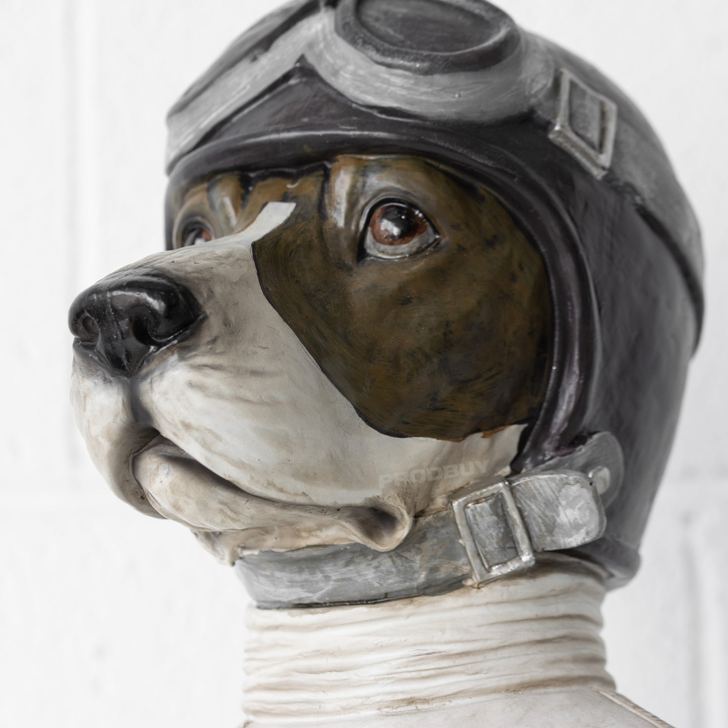 Large Racing Driver Dog Head Bust Sculpture