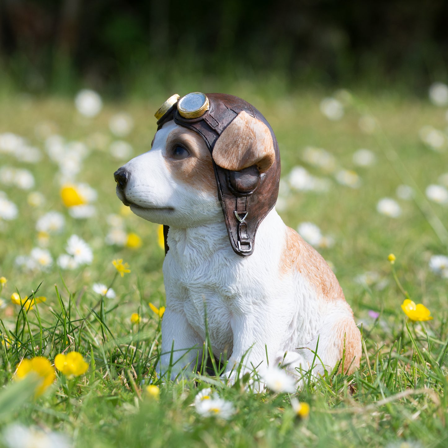 Small Dog Pilot 16cm Garden Ornament