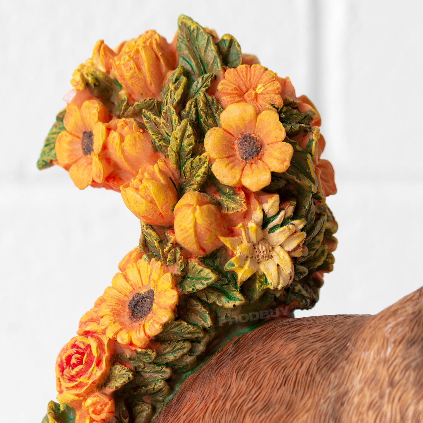 Floral Resin Squirrel Garden Ornament