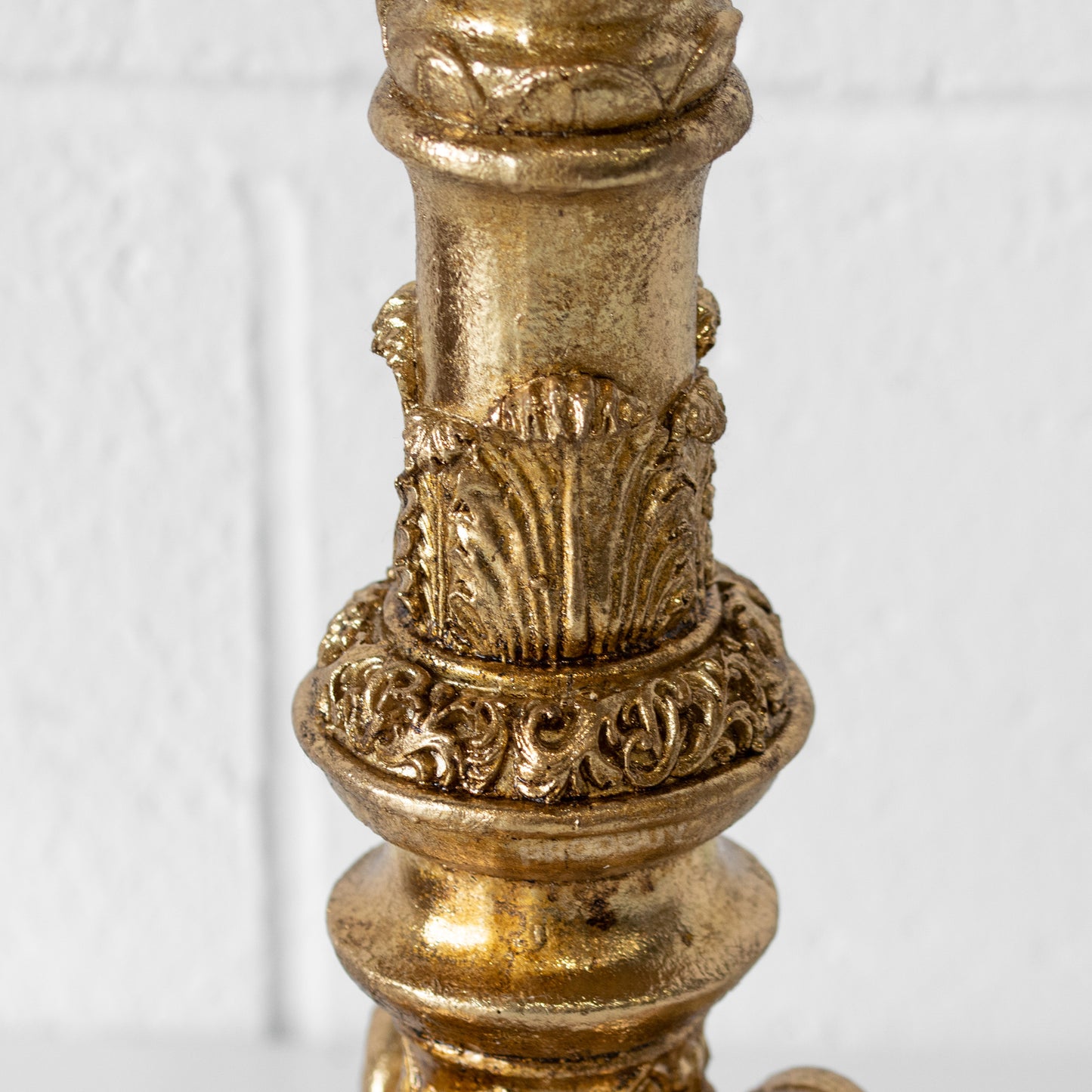 Tall 46cm Ornate Gold Resin Candlestick