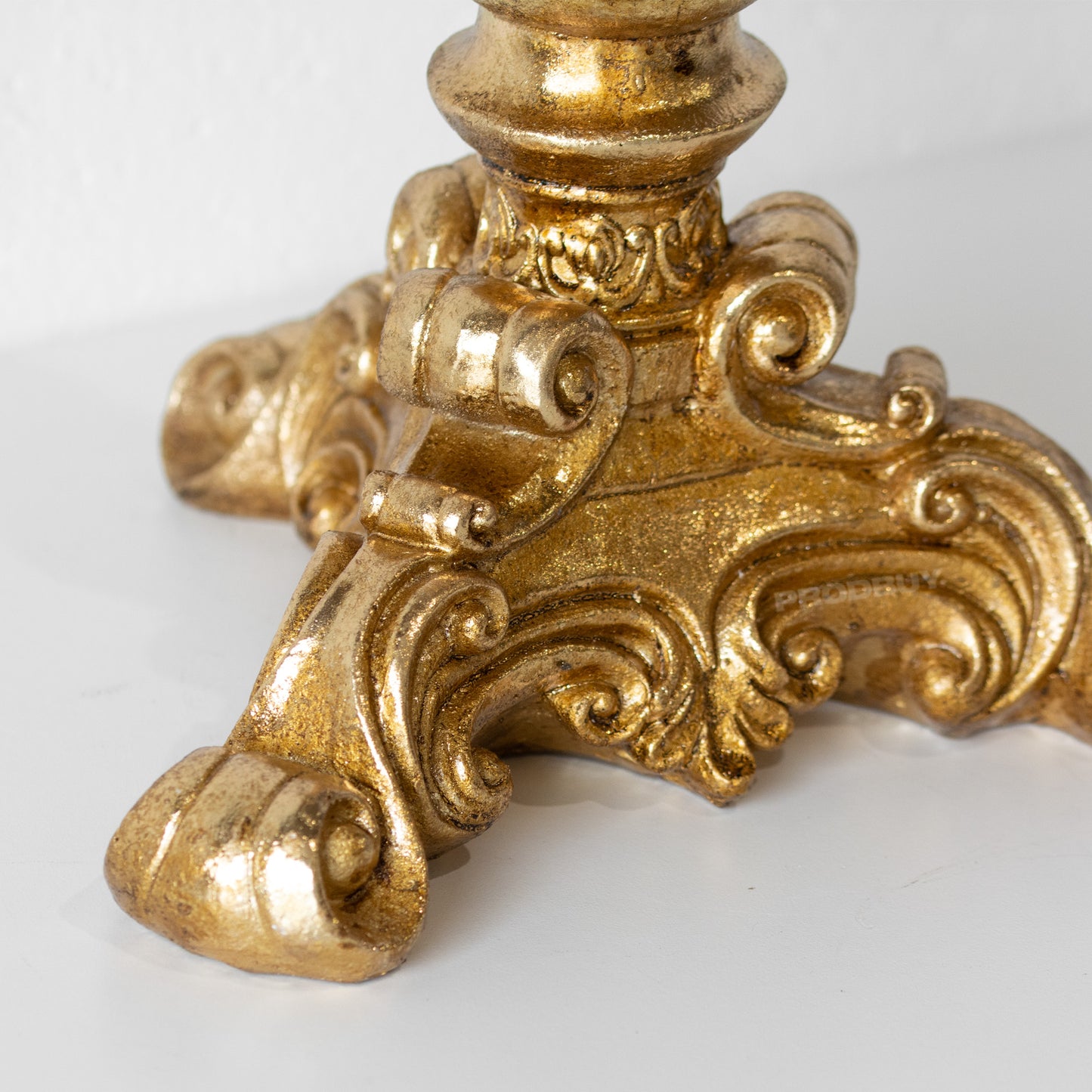 Tall 46cm Ornate Gold Resin Candlestick