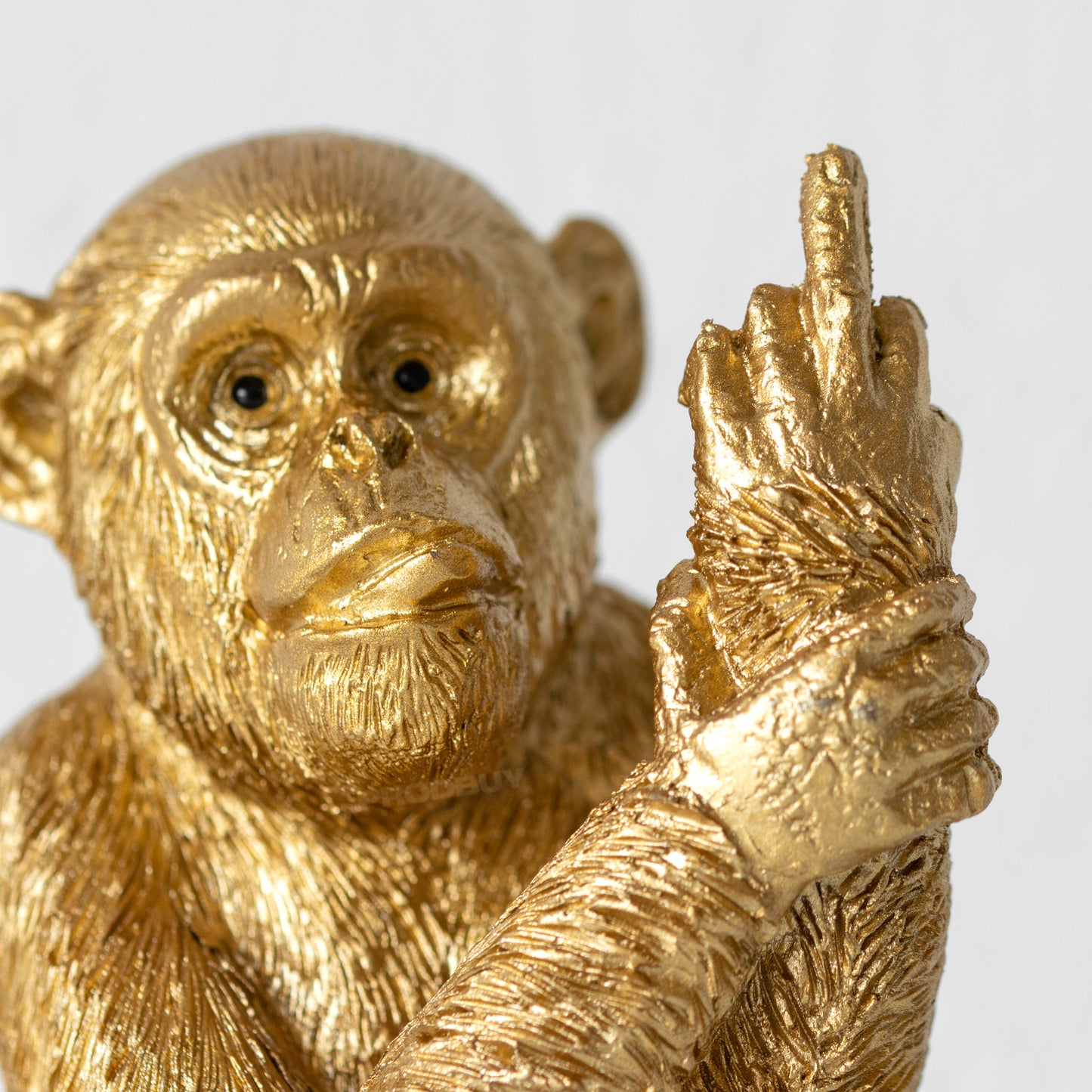 Small Gold Rude Monkey Resin Ornament