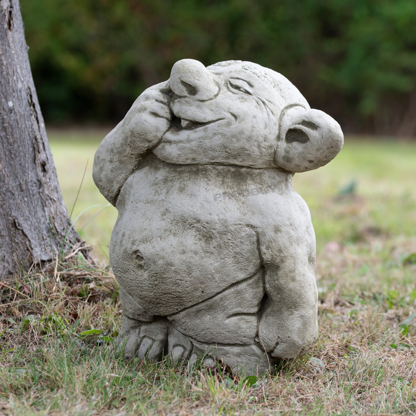 Heavy Stone 34cm Nose Picking Troll Statue