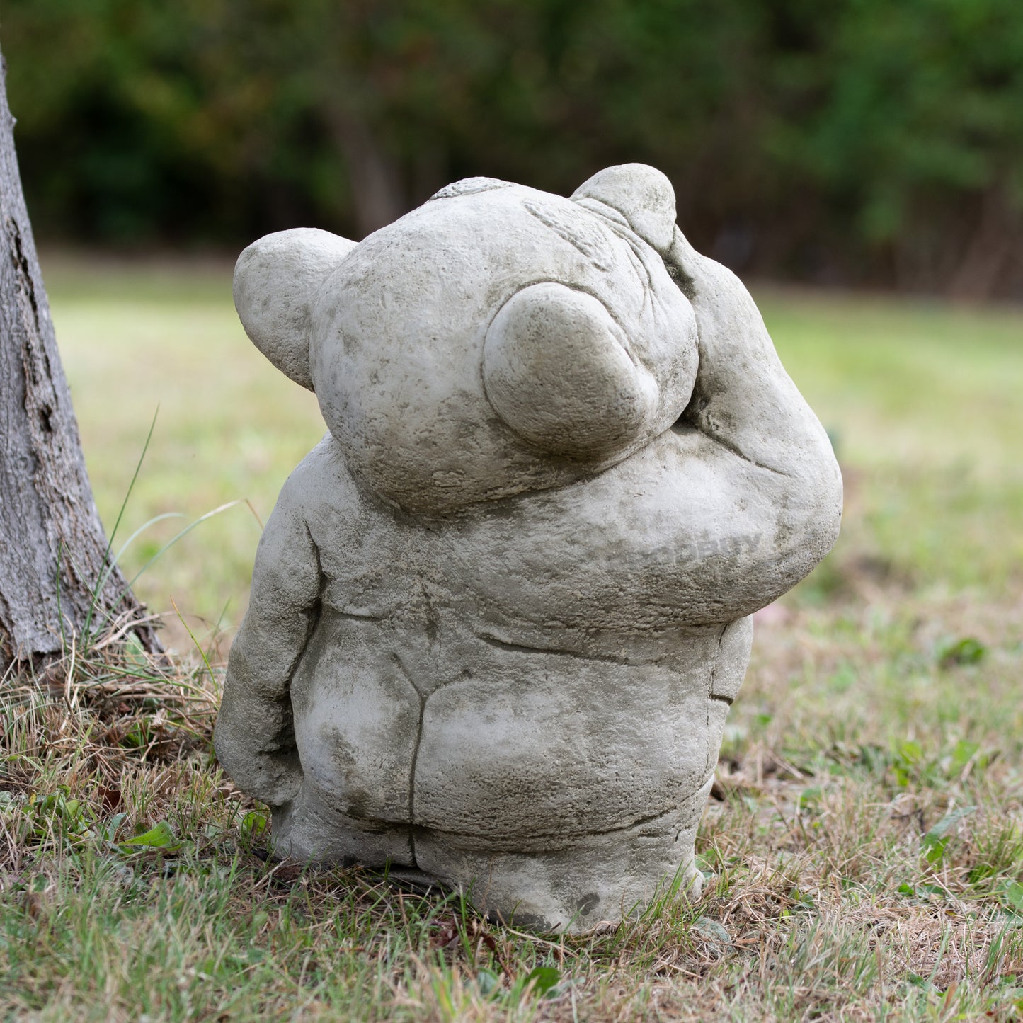 Heavy Stone 34cm Nose Picking Troll Statue