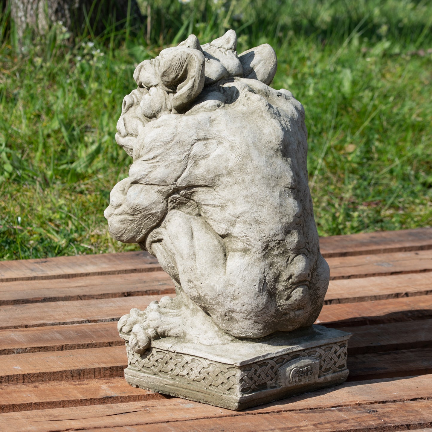 Heavy Stone Gargoyle with Sword Garden Statue 20kg