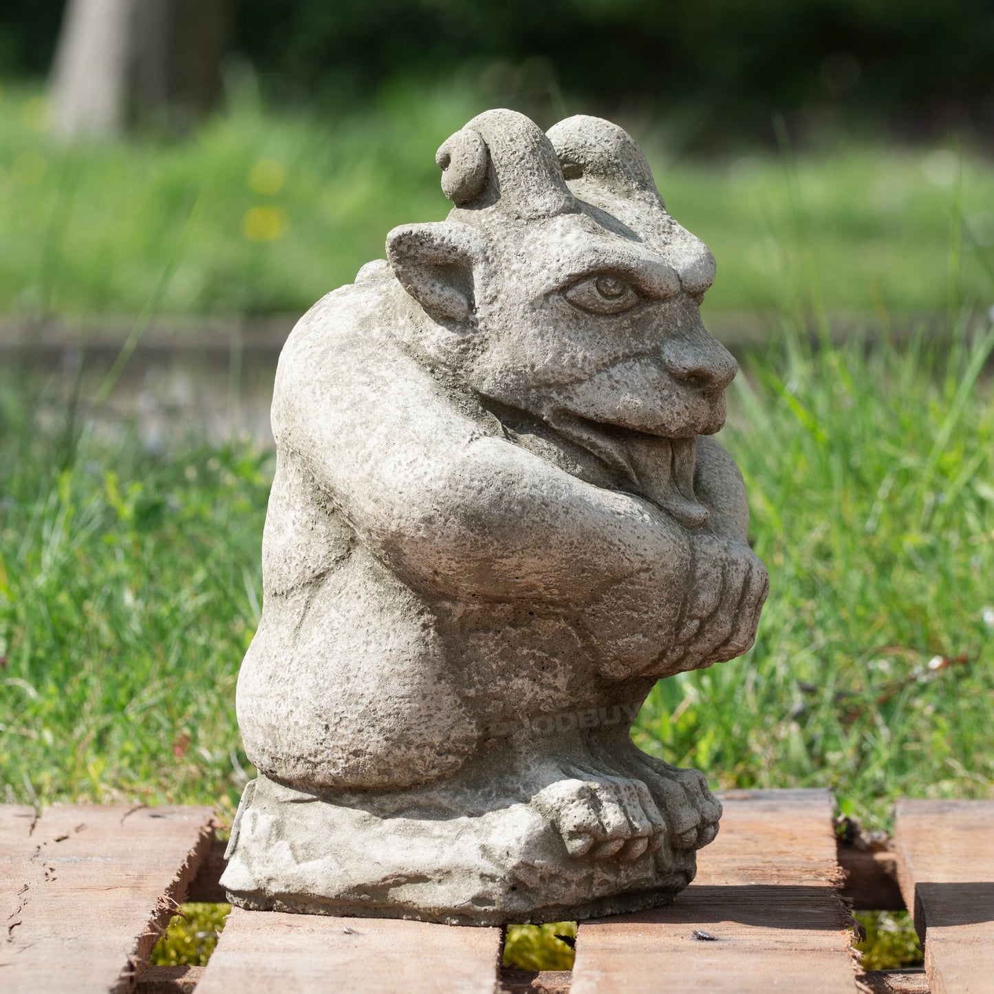 Heavy Stone Cheeky Gargoyle Garden Statue 25cm