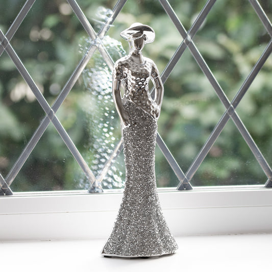 Elegant Silver Lady Hands on Hips Ornament