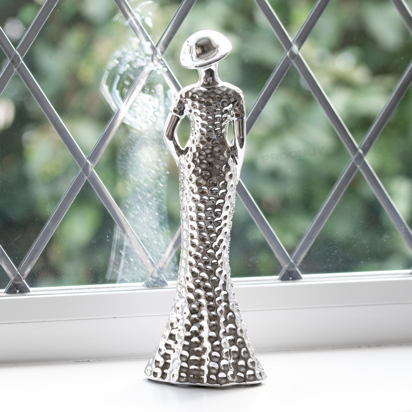 Set of 2 Elegant Silver Lady Ornaments