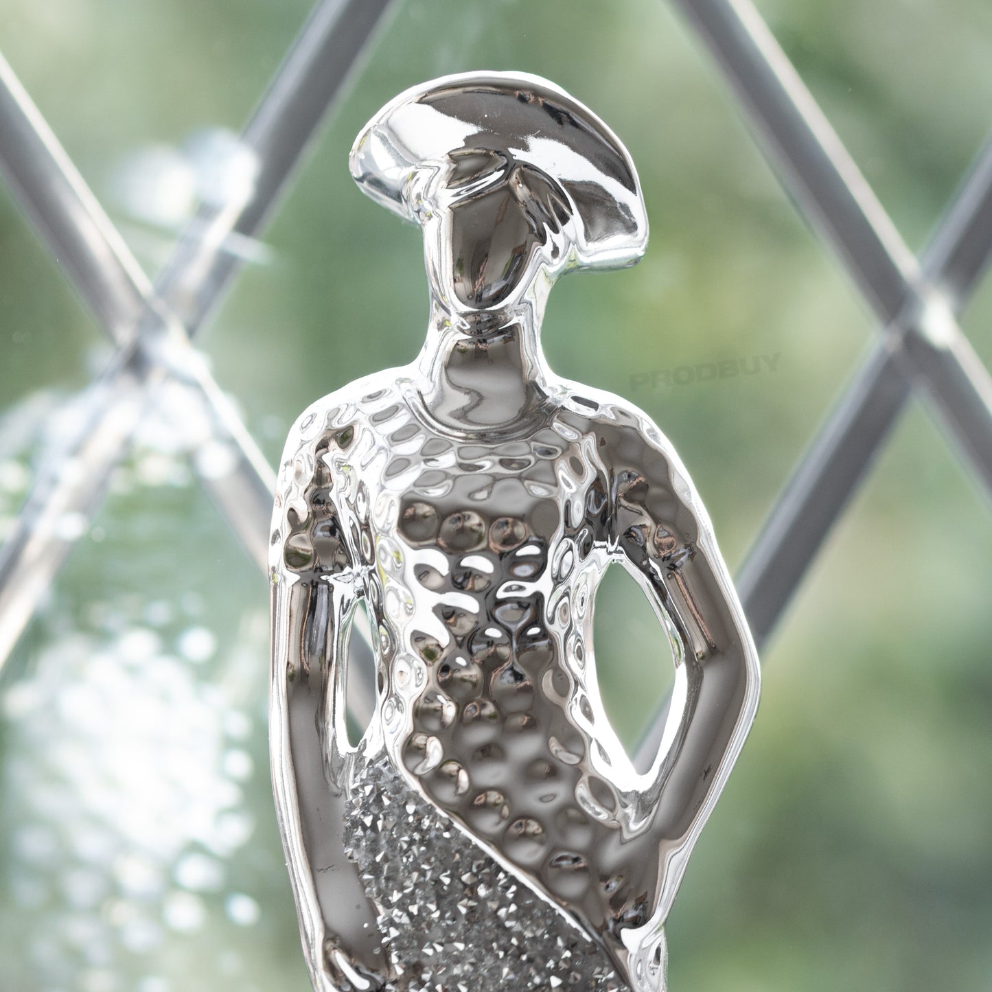 Set of 2 Elegant Silver Lady Ornaments