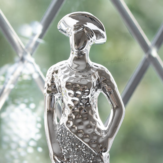 Elegant Silver Lady Hands on Hips Ornament