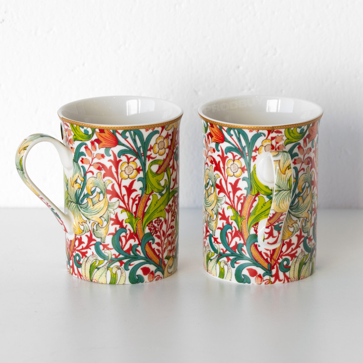 Set of 4 Colour Floral 'Golden Lily' Coffee Mugs