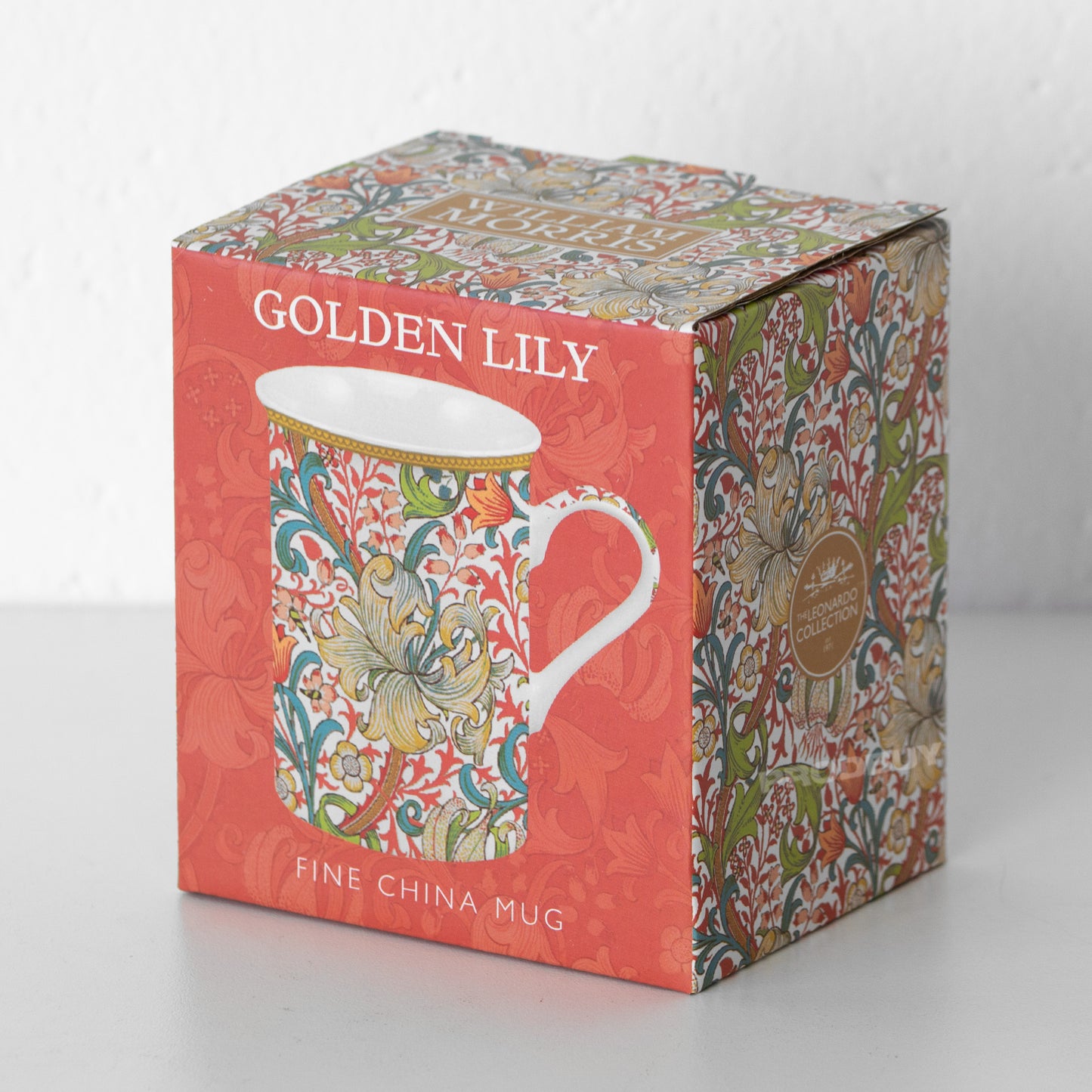 Set of 4 Colour Floral 'Golden Lily' Coffee Mugs
