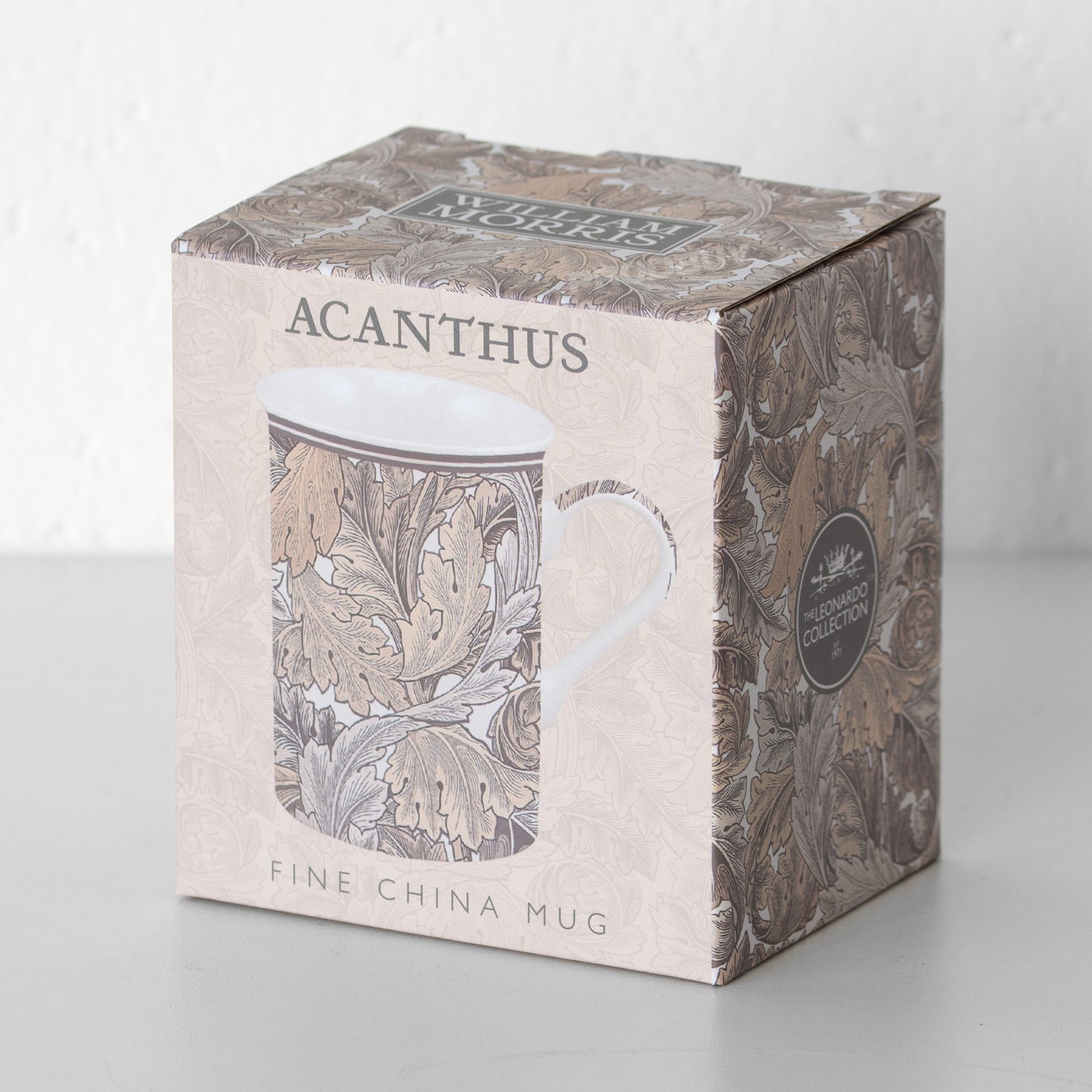 Set of 6 Dark Floral 'Acanthus' Coffee Mugs