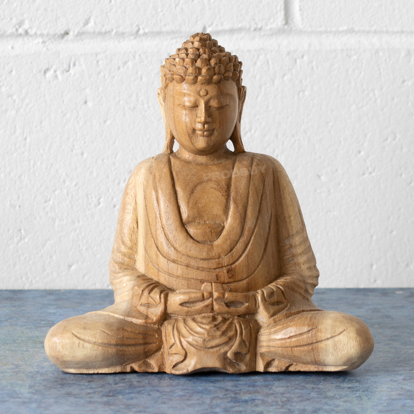 Hand Carved Wooden Sitting Thai Buddha Ornament