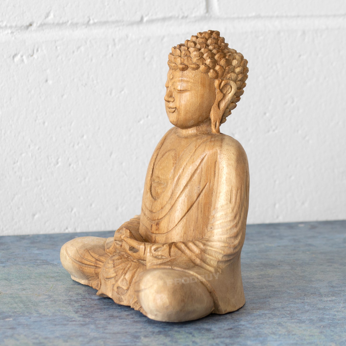 Hand Carved Wooden Sitting Thai Buddha Ornament