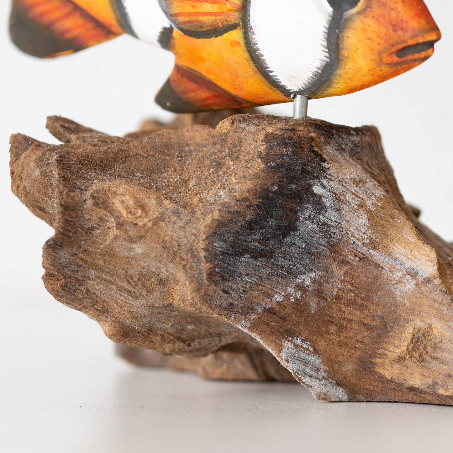Clownfish on Coral Teak Root Wood Ornament