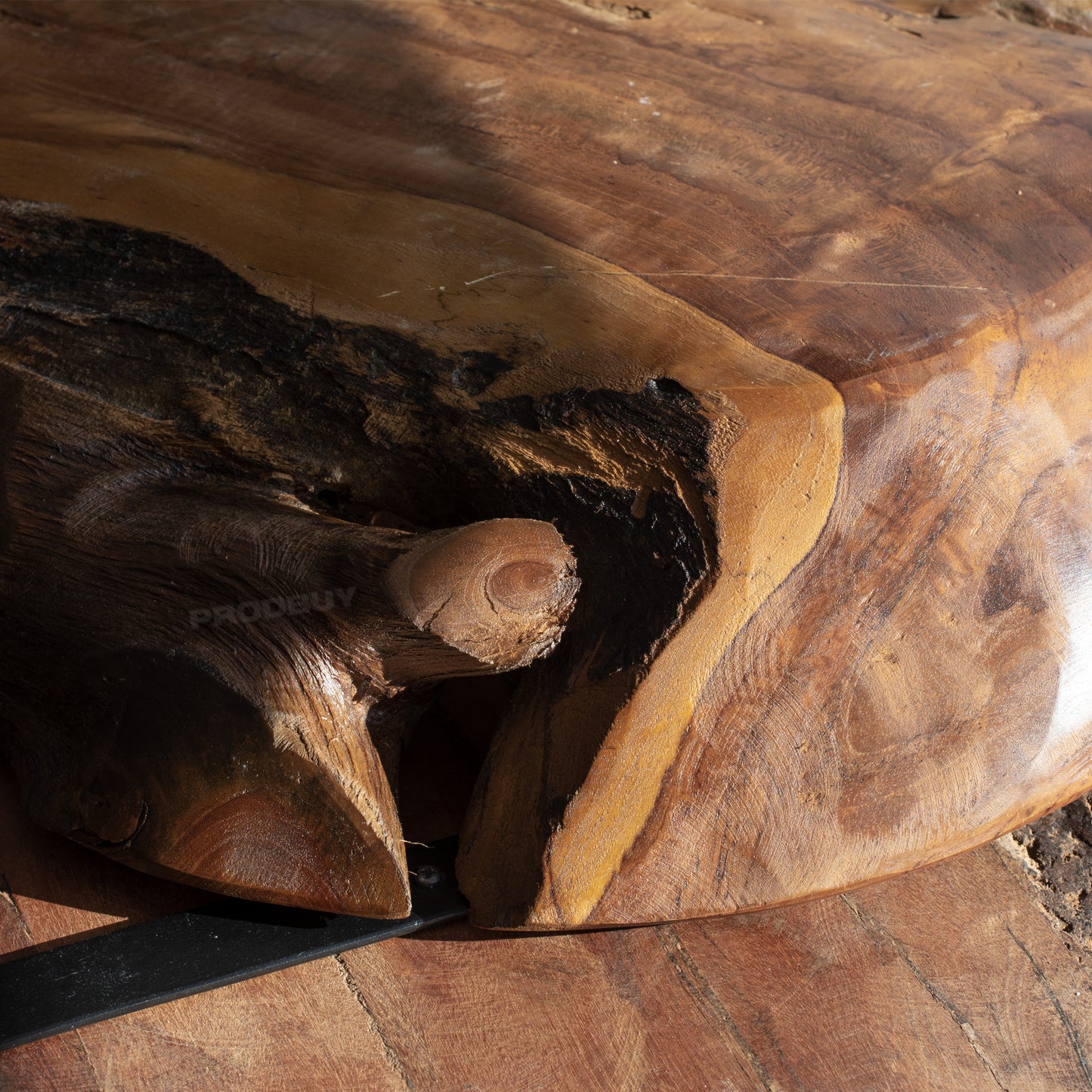 Large 48cm Teak Root Wood Pearl Bowl