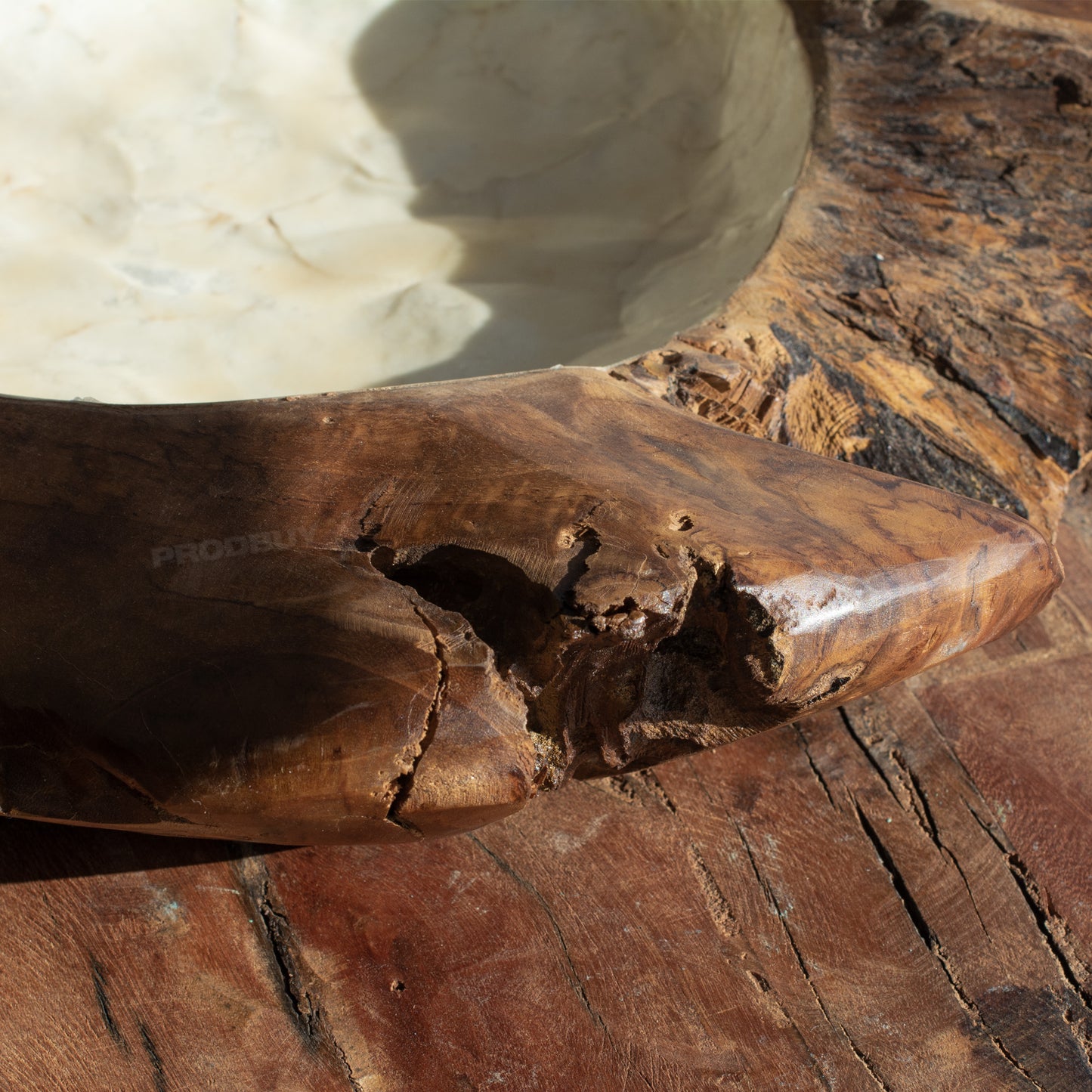 Large 48cm Teak Root Wood Pearl Bowl