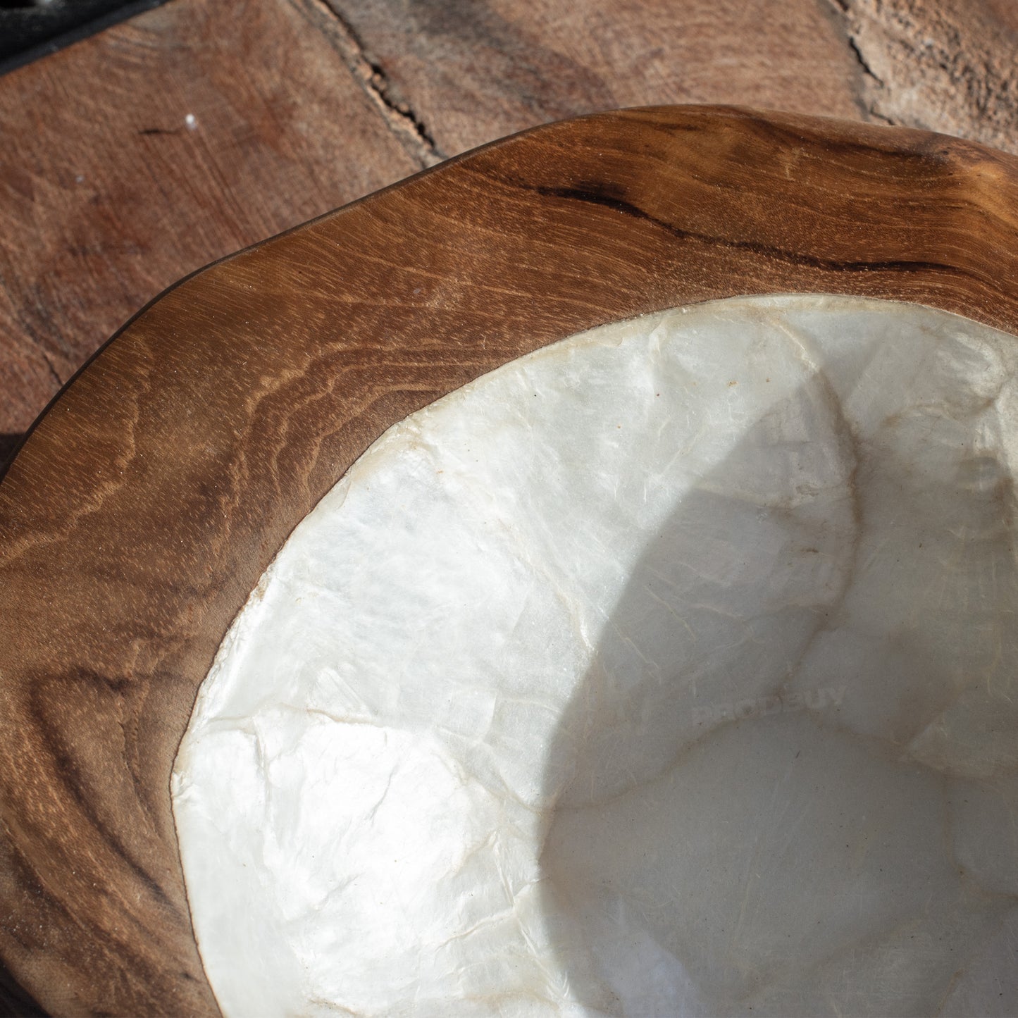Pearl & Teak Root Wood Display Bowl 25cm