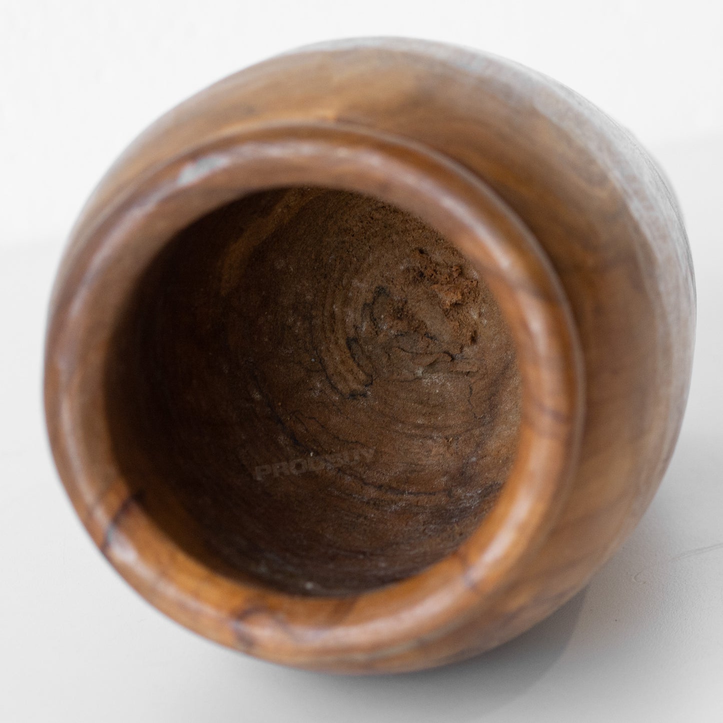 Hand Carved 'Shallow' Vase Teak Root Wood 25cm