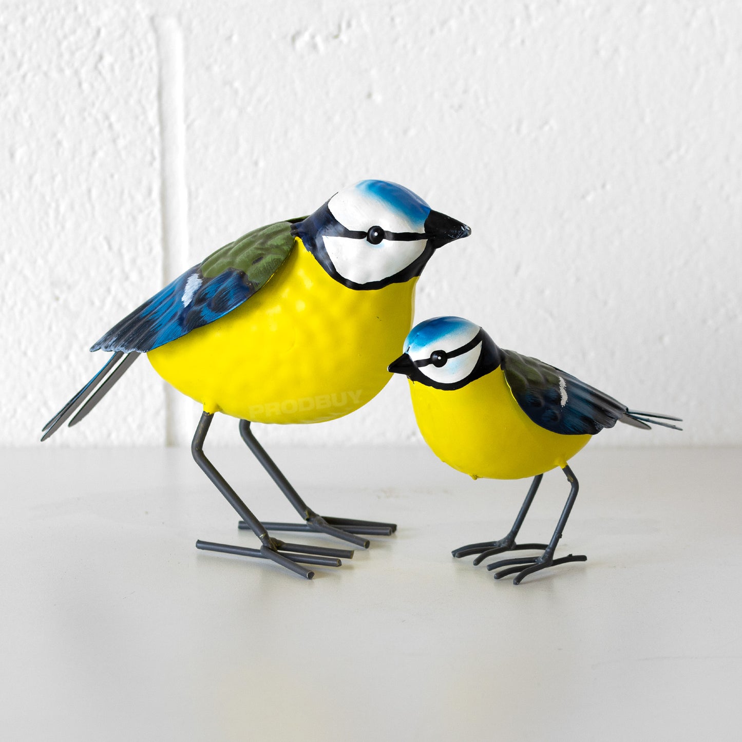 Set of 2 Small Blue Tit Bird Garden Ornaments